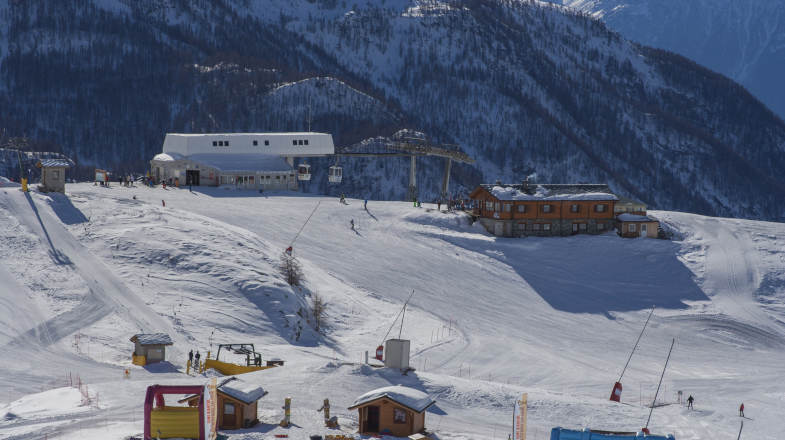 Ski Area Valtournenche, arrivo della Pista 1 del comprensorio
